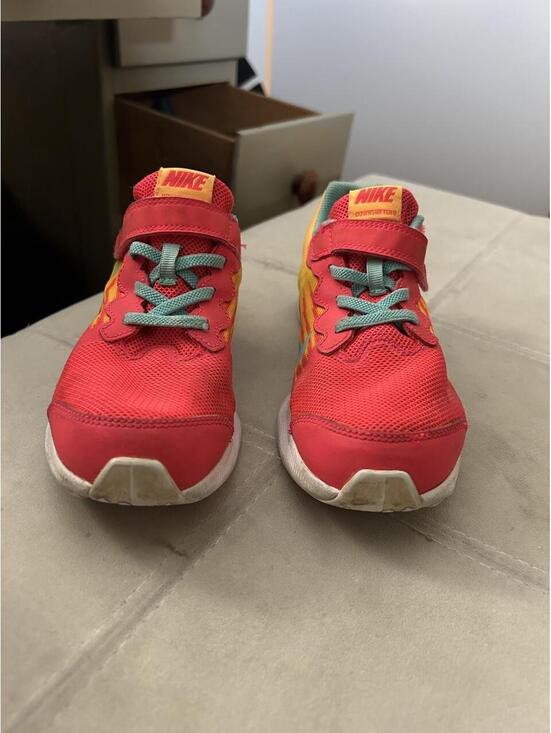 Nike Other - Nike kids sneakers in red, yellow, and teal with a teal Nike swoosh, size US 2